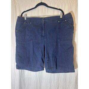 KAREN SCOTT Women's Navy Shorts Size 18W Tummy‎ Control W58